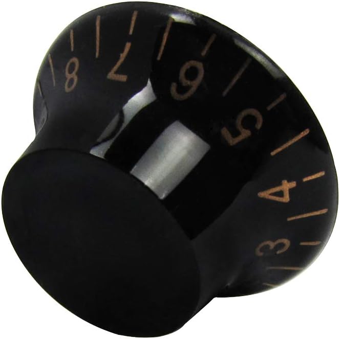 FLEOR 4pcs LP Guitar Knobs Top Hat Style Speed Control Knobs, Black with Golden Scale - Image 2